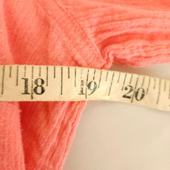 Talbots Womens Medium Pink Roll-Tab Sleeve Button Up Cotton Blouse - Picture 5 of 7